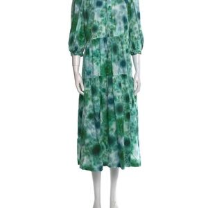 HUNTER BELL Green and White Maxi Dress